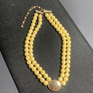 Avon Yellow Bead Necklace